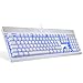 Produktbild EagleTec KG011 Gaming Tastatur LED RGB BLAU Beleuchtete Mechanische Tastatur Blaue Schalter Für PC Gamer Büro USB Kabel Gebunden 104 Tasten Ergonomisch Aluminium Design (QWERTY UK - Englisches Tastaturlayout)