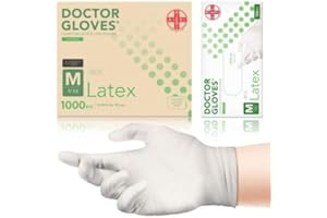 AIESI® Guantes de Látex desechables con polvo para uso médico DOCTOR GLOVES (Paquete de 1000 piezas) talla M