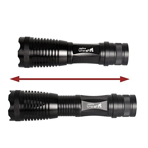 Zoom Wiederaufladbar High Power LED Torch Flashlight 18650 Gold AAA Battery 5 Modus CREE XML T6 LED Flashlight - 7
