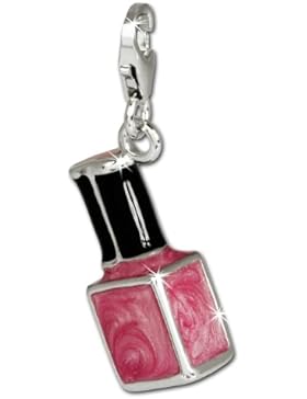 SilberDream Charm Nagellack rosa 925 Sterling Silber Charms Anhänger für Armband Kette Ohrring FC652