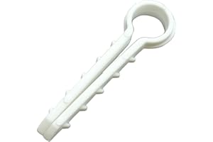 AERZETIX: 100 Attache avec Cheville à enfoncer Ømax 8.5mm Support Porte Fixe Cables Fils Blanc C41947
