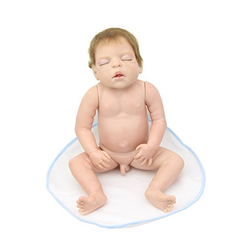 Collectible Sleeping Reborn Baby Boy Dolls Full Body Siliocne Vinyl 22