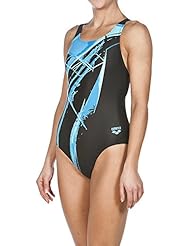 Arena Mujer Sportback Jump – Bañador, mujer, Sport Badeanzug Backjump, negro y turquesa, 38 [DE 36]