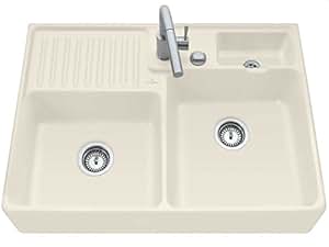 Villeroy Boch Sp lstein Doppelbecken Ivory Beige  Keramik  