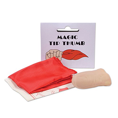 Bristol Novelty MC009 Conjurors Thumb Tip and Silk, Red/Beige, One Size Halloween Halloween