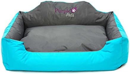 Purple-Pets Modern Dog Bed, Puppy Bed, Pet Bed, Cat Bed, Water Resistant, Easy Clean Large, Blue