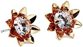 Sunflower crystal flower earrings
