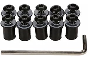 MTP-RACING 10 St. Alu Windschild Schrauben mit Gummi passend für Yamaha XJ 900 S Diversion 4KM 1994-2003 schwarz