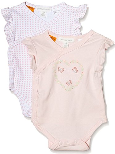 Pumpkin Patch Unisex Baby 2Pk Crossover Bodysuits Plain Bodysuit, White (Clean White), 6-9 Months (Manufacturer Size:6-12M)