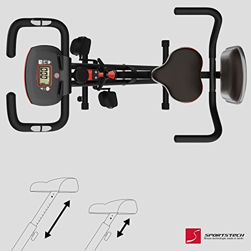 Sportstech F-Bike X100 Fitnessfahrrad mit patentiertem Zugbandsystem 4 KG Schwungmasse Rückenlehne X-Bike Ergometer mit Tablethalterun stufenloses Zwei-Wege Magentbremssystem Handpulssensoren faltbar - 7