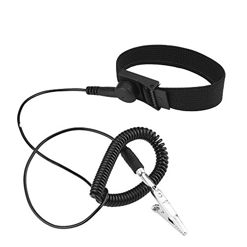 eBoot antistatischer Armband Entladung einstellbarer Erdungsarmband Band, Schwarz