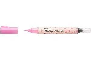 Pentel XGFH-P Milky Brush pennello con inchiostro a colori pastello, rosa, 1 pz