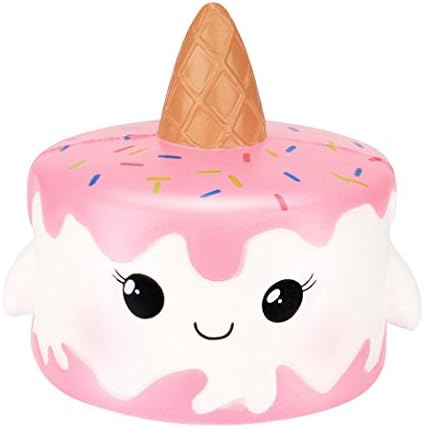 Clearance BESTOPPEN Cute Cartoon Galaxy Unicorn Cake Squishies Jumbo Cream Scented Slow Rising Toy, 11cm Kawaii Squishy Slow Rising Squeeze Toy Stress Reliever Toy Exquisite Kid Soft Toy Key Cell Phone Pendant Strap Gift (Pink)