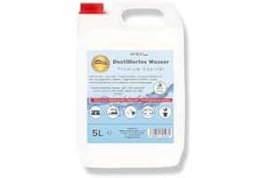 ‎VENTON VENTON Destilliertes Wasser 5L I Entsalztes - Entionisiertes - Demineralisiertes Wasser nach VDE 0510 I Dest. Wasser für Haushalt, Freizeit, Auto & Labor I Reines Wasser I Laborwasser