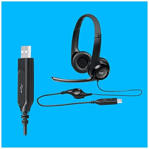 Logitech H390 Wired Headset for PC/Laptop, Stereo Headphones with Noise Cancelling Microphone, USB-A, in-Line Controls, Works with Chromebook - Black - Image 6