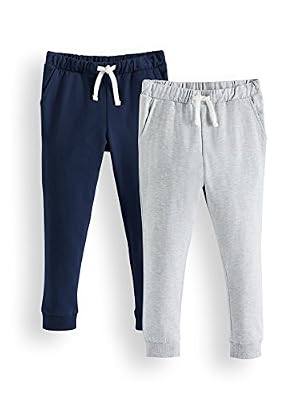 RED WAGON Pantalon de Sport en Coton Garçon, Lot de 2, Multicolore (Navygrey), 140 (Taille Fabricant: 10)