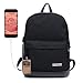 Produktbild Kinderrucksack mit USB Ladeanschluss TEAMEN Teenager Wasserdicht Daypacks for Schule und outdoor, Schulrucksack Rucksack geeignet für 15 Zoll Laptop (schwarz)