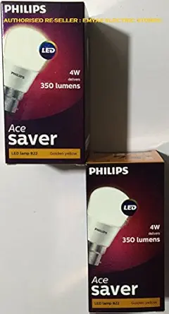 PHILIPS 4W B22 LED Warm White Bulb, Pack of 2