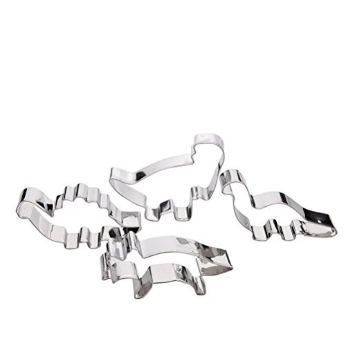 Edelstahl Dinosaurier Ausstecher Kuchen Plätzchen Ausstecherform set of 4