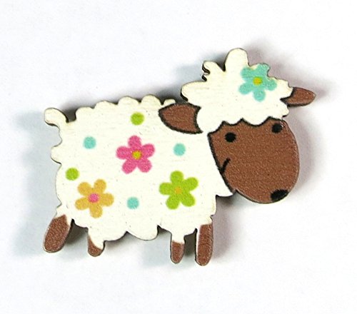 Deko-Sticker aus Holz "Schaf" - 24er Set - 2 x 3cm - Wand-Aufkleber - Deko-Aufkleber - Fenster-Sticker - Fenster-Aufkleber