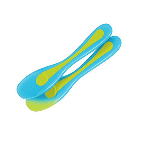 Brother Max Heat Sensitive Travel Spoons (Blue/Green, Pack of 2)