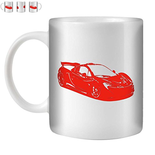 Preisvergleich Produktbild STUFF4 Tee / Kaffee Becher 350ml / Rot / M P1 / Weißkeramik / ST10