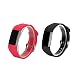 Produktbild Fitbit Charge 2 Armband Pinhen TPE Silikon Einstellbare Ersatz Sport Band Bracelet für Fitbit Charge2 HR+ Smartwatch Fitness Band (Black&Rose)