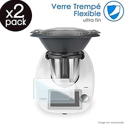KARYLAX [Pack x2] Protection d'écran Film Verre Trempé Nano Flexible Incassable Dureté 9H, Ultra Fin 0,2mm et 100% Transparent pour Vorwerk Thermomix TM6