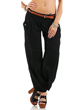 malito Pumphose mit Gürtel Stoffhose Uni-Farben 6017 Damen