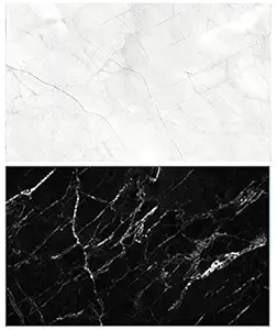 SAVIAURA 1 Sheet 2 in 1 3D Flat Lay Tabletop Double-Sided Photography Backdrop Photo Studio Flatlay Background PVC Wrinkle-Free for Small Product Shoot (Black and White Granite Stone Pattern)