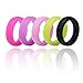 Produktbild BLUESTAR Silikon Hochzeit Ring für Frauen, 5 Packungen langlebiges Hochzeit Band Ring für Übungen Travel Arbeit (6 breit, 2 mm dick), 7