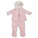 Baby Boys/Girls Hooded Jacket & Dungarees Winter Snowsuit Set (0-3 Months) (Blue)