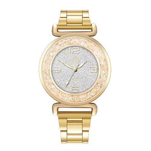 Preisvergleich Produktbild LuckhomeDamen Multi Zifferblatt Quarz Uhr mit Edelstahl ArmbandAnaloge Quarz-Armbanduhr der Art- und Weisefrauen-KristalledelstahlGrau