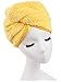 Moolecole Fashion Absorbent Microfiber Hair Dry Towel Thickened Shower Cap Hair Turban Quick Dry Hat Cap Yellow