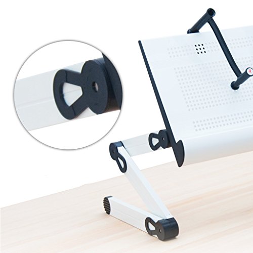 ERRU – Laptop-Tisch Aluminiumlegierung Notizbuch-Standplatz-Ausgangs-Bett-Tabellen-faule Schreibtisch-faltbare Computer-Schreibtisch-Laptop-Tabellen (3 Farben) Notebook-Computertische ( farbe : White(with Fan) ) - 2