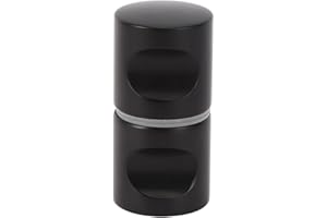 HILILAND Gałka do drzwi łazienkowych, aluminiowa klamka do drzwi szklanych z pojedynczym otworem do domowego prysznica w kolorze czarnym