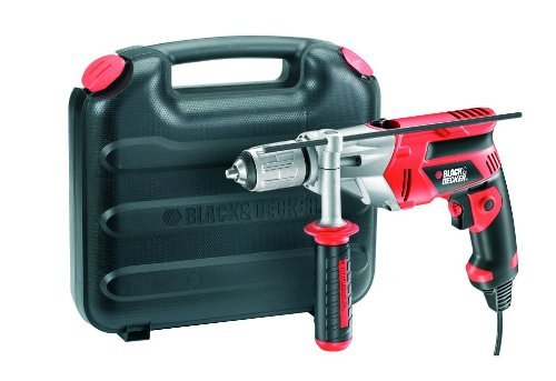 Black + Decker 800 W 1-Gang Schlagbohrmaschine, 13 mm Schnellspannbohrfutter, Tiefenanschlag, Koffer, KR805K - 2