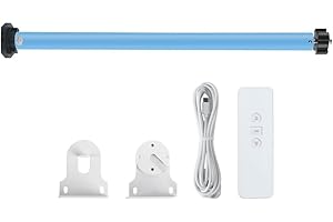 BENEXMART Zigbee Smart Roller Blind Motor for 37mm/38mm Tube, Works with Siri/Google Home/Bixby, APP Control, Built-in 2600mAh Rechargeable Battery, Timing & Limit Setting (Motor with 1 Channel Remote)