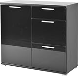 Germania 3440-83 Kommode GW-Almeria in Schwarz Hochglanz, 96 x 88 x 40 cm (BxHxT)