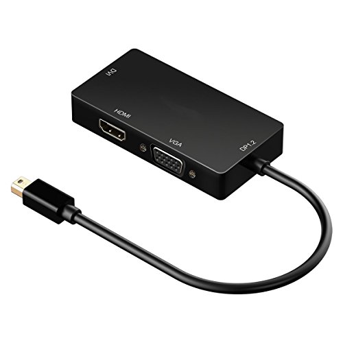 4K x 2K 3 in 1 Mini Displayport DP 1.2 auf HDMI DVI VGA Kabel-Adapter Konverter | 3840×2160 UHD / 2160p 4k (Ultra High Definition) | Für Apple MacBook, MacBook Air Pro, iMac, Mac mini - 2