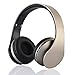 Produktbild Bluetooth Kopfhörer, Yeehyc 4 in 1 Upgrade Stereo Kabelloser Faltbare Over-Ear Headsets mit Micro Support FM Radio für Smart Phones Tablet PC Notebook (Gold)