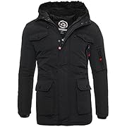 Geographical Norway Alos/Alcaline Parker Men&#39;s Winter Jacket - Black - Large