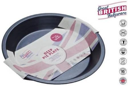Great British Bakeware Professional Deep Pie Plate Round 8.5" Baking Tin Tray