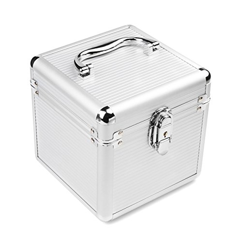 Salcar Schutzgehäuse Festplattenlaufwerke Schutz- und Transportkoffer aus Aluminium für 4x 3,5" und 2x 2,5" Laufwerke mit Schaumstofffür