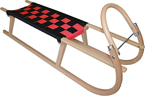 sulov Kid 's de madera Tatra – Trineo de nieve, color negro/rojo, 