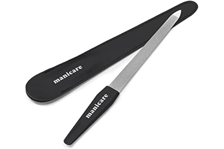 Manicare Sapphire Nail File, Long Double Sided With Coarse and Fine Grit For Shaping and Styling Natural and Artificial Nails, Ideal For Tough Nails, Long Lasting, Perfect For at Home Manicures