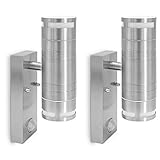 2er Set hochwertige LED Wandleuchten Up & Down mit Bewegungs- & Dämmerungssensor Lichtfarbe warmweiß