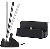 LIEFERUMFANG - Du bekommst unsere Dockingstation mit der Schnittstelle kompatibel mit Apple Geräten in der Farbe Schwarz. Der Anschluss an dein Ladegerät erfolgt mittels fest angeschlossenem Kabel mit USB Stecker.