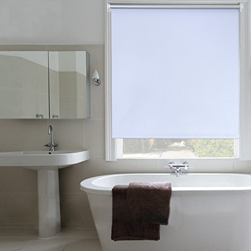SHINY HOME® Verdunkelungsrollo Klemmfix Verdunklungsrollo ohne Bohren Klemmrollo Seitenzug 80x175cm (Weiß) - 3