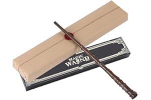 GQDGCU Magic Zauberstab, Zauberstäbe mit Incendio Zauber, Zauberstab Set mit Zauberpapier 3PCS, Schön verpackt in Einer Geschenkbox, perfekt für Cosplay, Halloween und mehr (HM Braun)